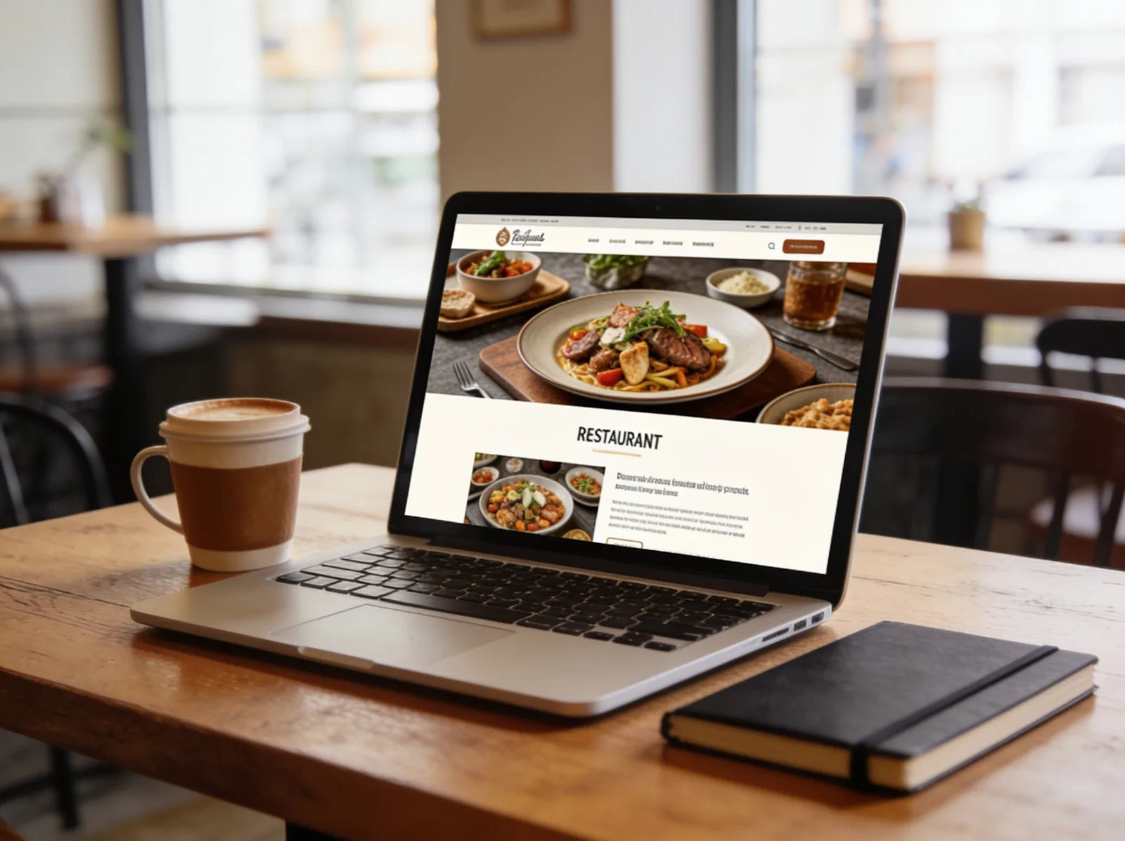 Webdesign-Case: Restaurant-Website auf Laptop