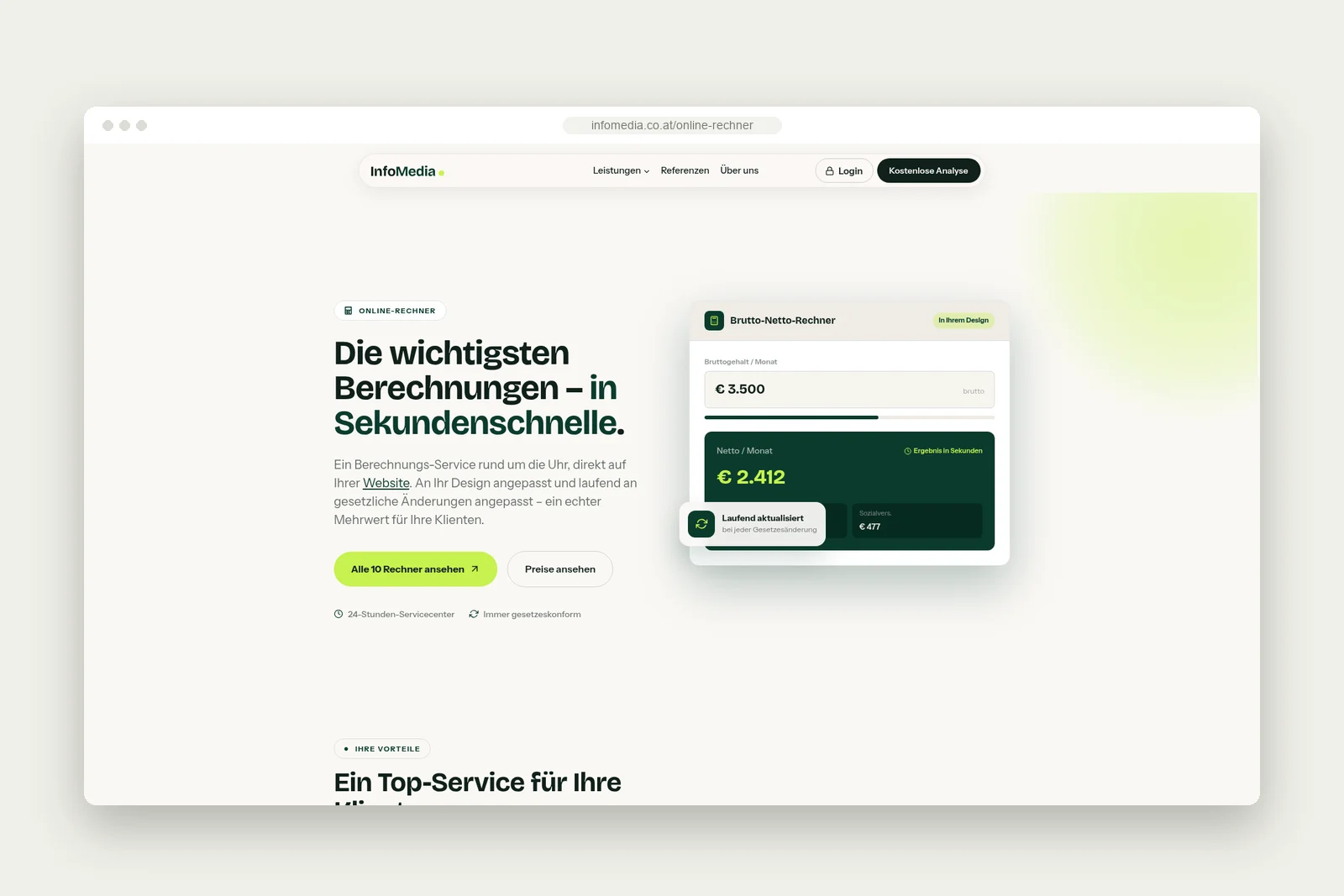 Bildstrecke: Online-Rechner-Seite