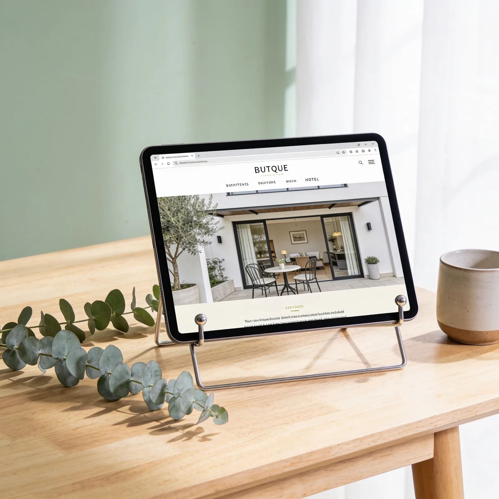 Signature-Projekt: Boutique-Hotel-Website auf Tablet