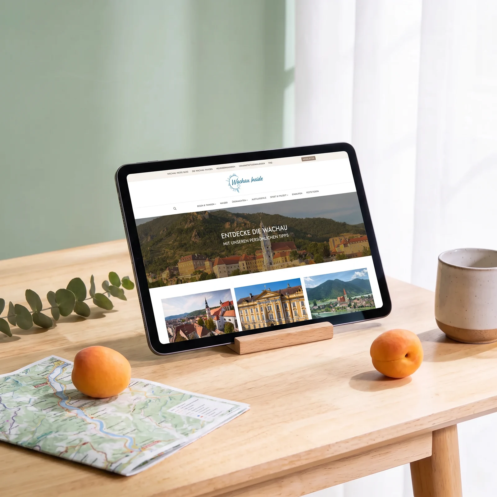 Wachau Inside: die Website auf dem Tablet