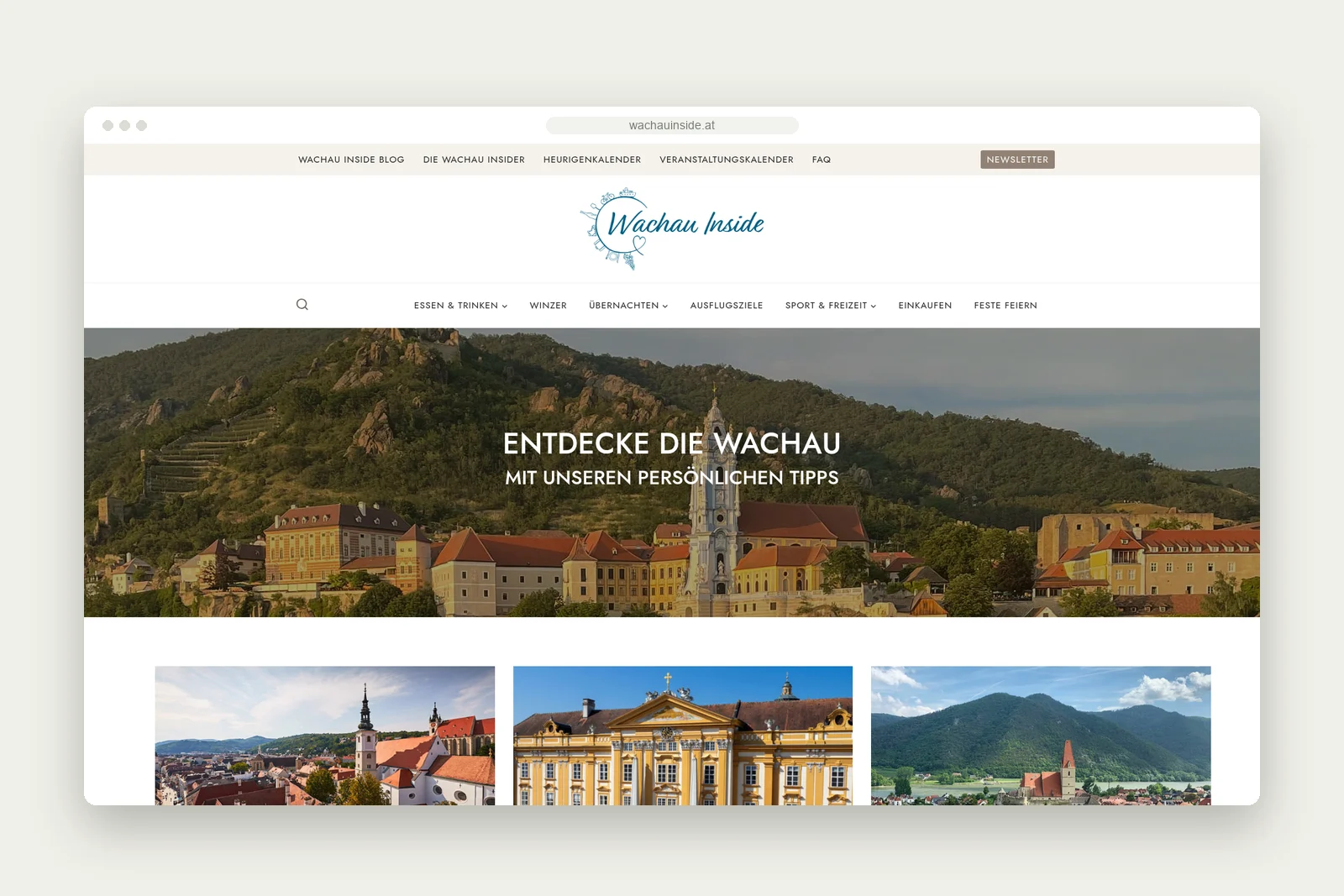 Bildstrecke: die Startseite im Browserfenster